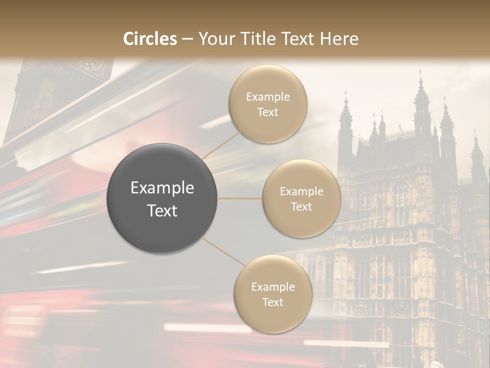 A Red Double Decker Bus Driving Down A Street PowerPoint Template