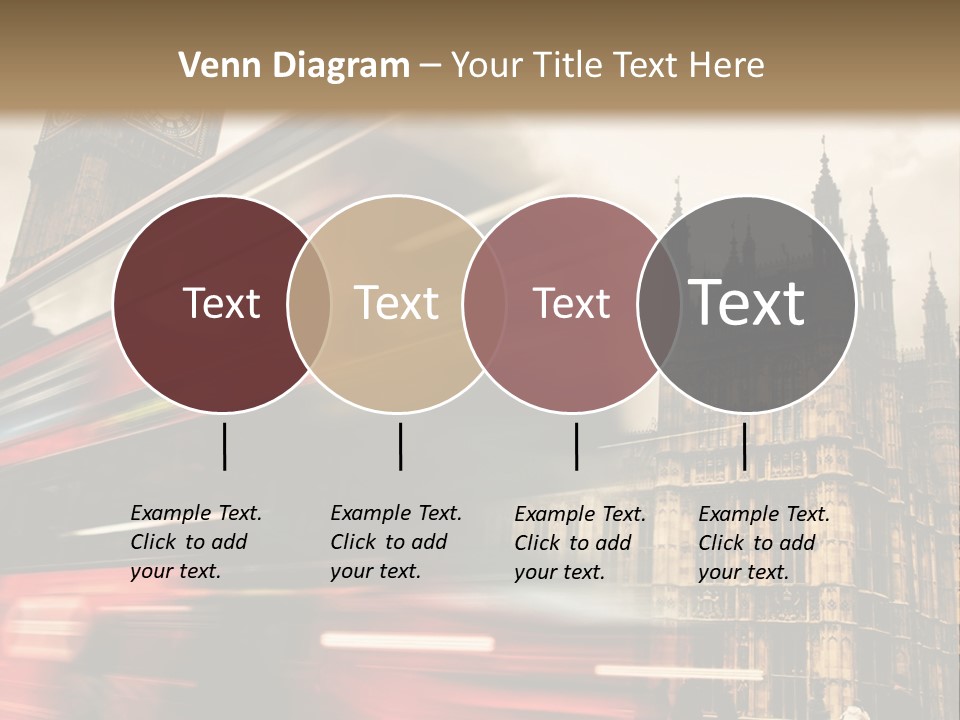 A Red Double Decker Bus Driving Down A Street PowerPoint Template