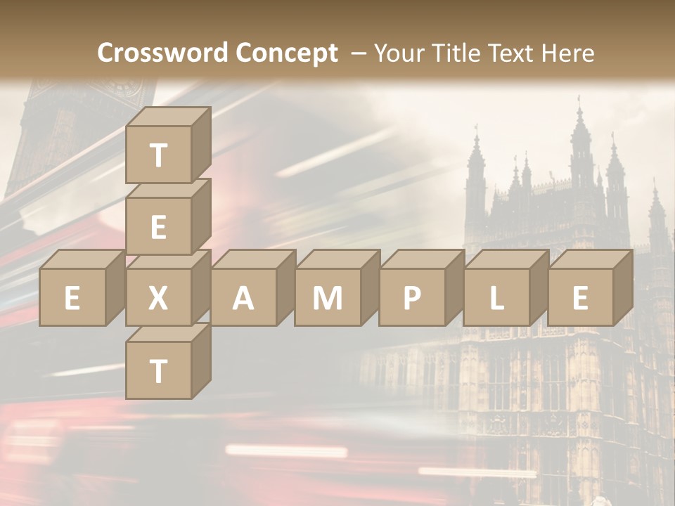 A Red Double Decker Bus Driving Down A Street PowerPoint Template