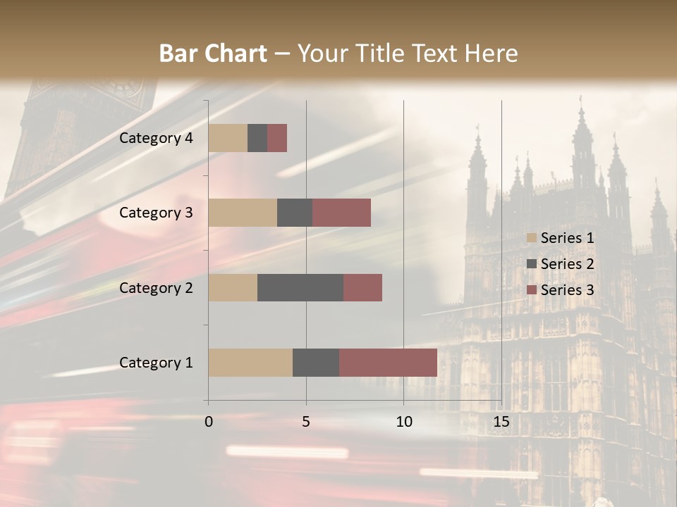 A Red Double Decker Bus Driving Down A Street PowerPoint Template