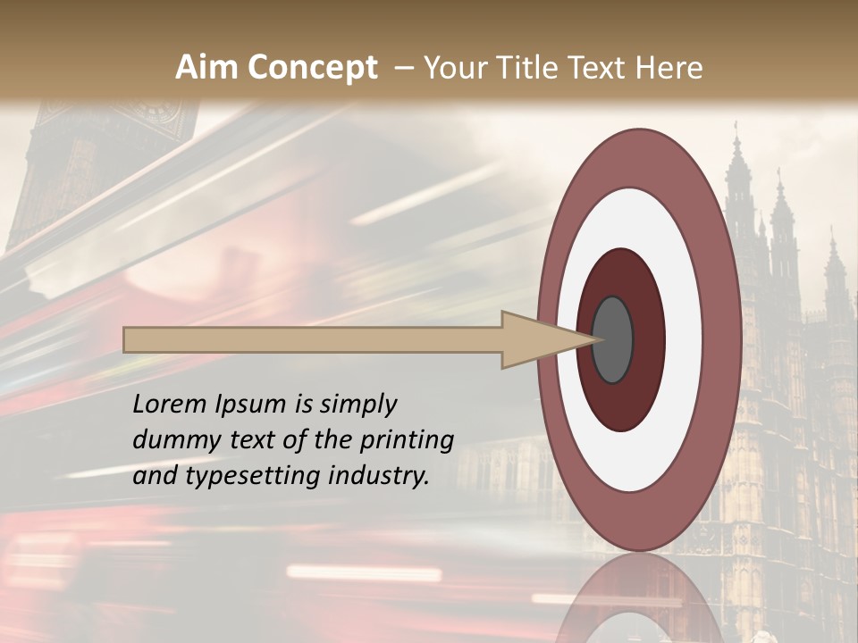 A Red Double Decker Bus Driving Down A Street PowerPoint Template