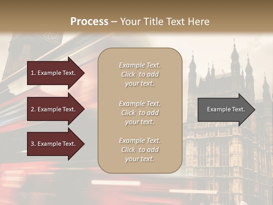 A Red Double Decker Bus Driving Down A Street PowerPoint Template