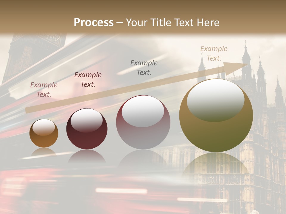 A Red Double Decker Bus Driving Down A Street PowerPoint Template