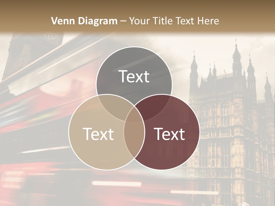 A Red Double Decker Bus Driving Down A Street PowerPoint Template