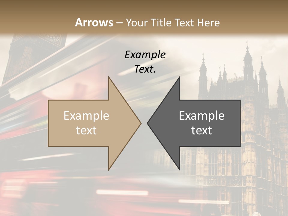 A Red Double Decker Bus Driving Down A Street PowerPoint Template
