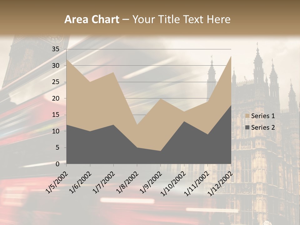 A Red Double Decker Bus Driving Down A Street PowerPoint Template