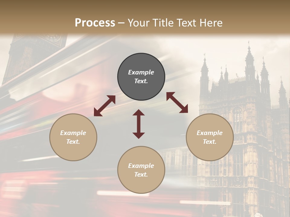 A Red Double Decker Bus Driving Down A Street PowerPoint Template
