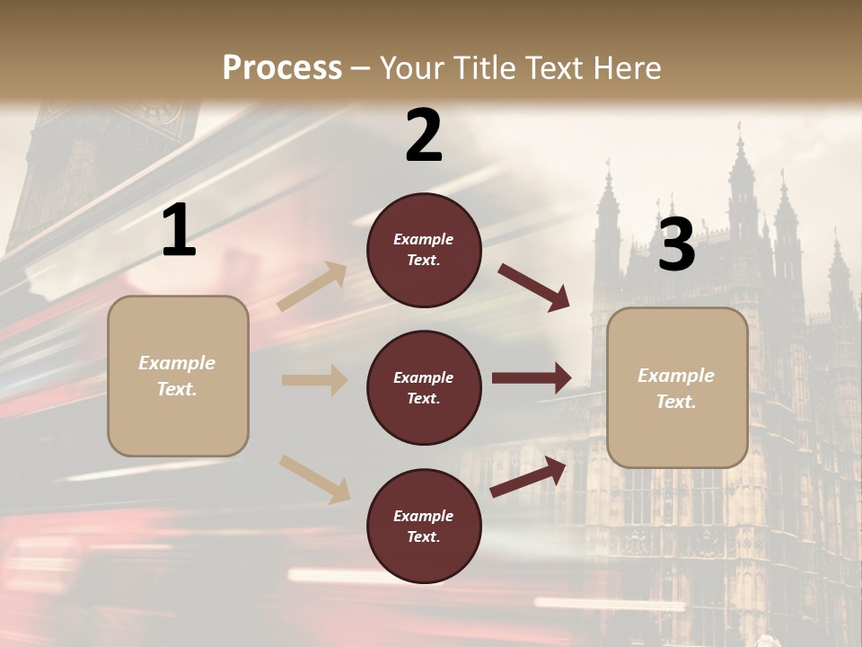 A Red Double Decker Bus Driving Down A Street PowerPoint Template