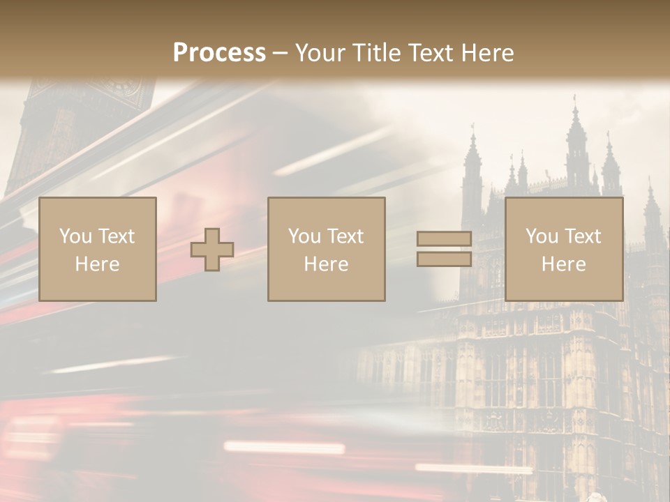 A Red Double Decker Bus Driving Down A Street PowerPoint Template