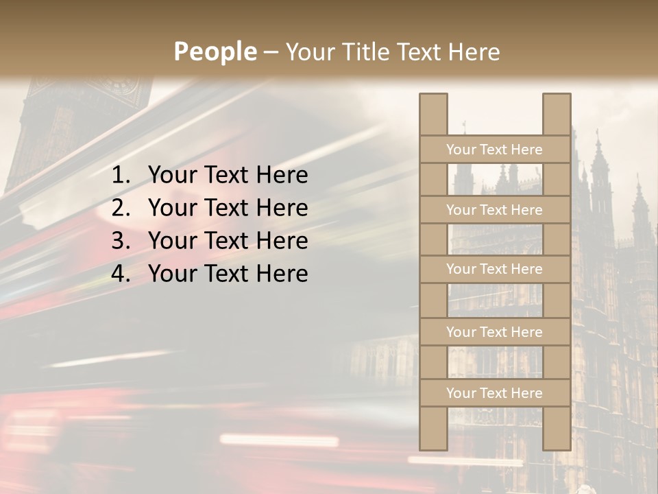 A Red Double Decker Bus Driving Down A Street PowerPoint Template