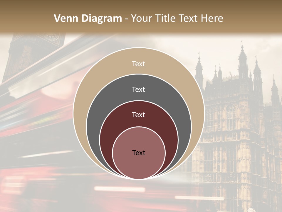 A Red Double Decker Bus Driving Down A Street PowerPoint Template