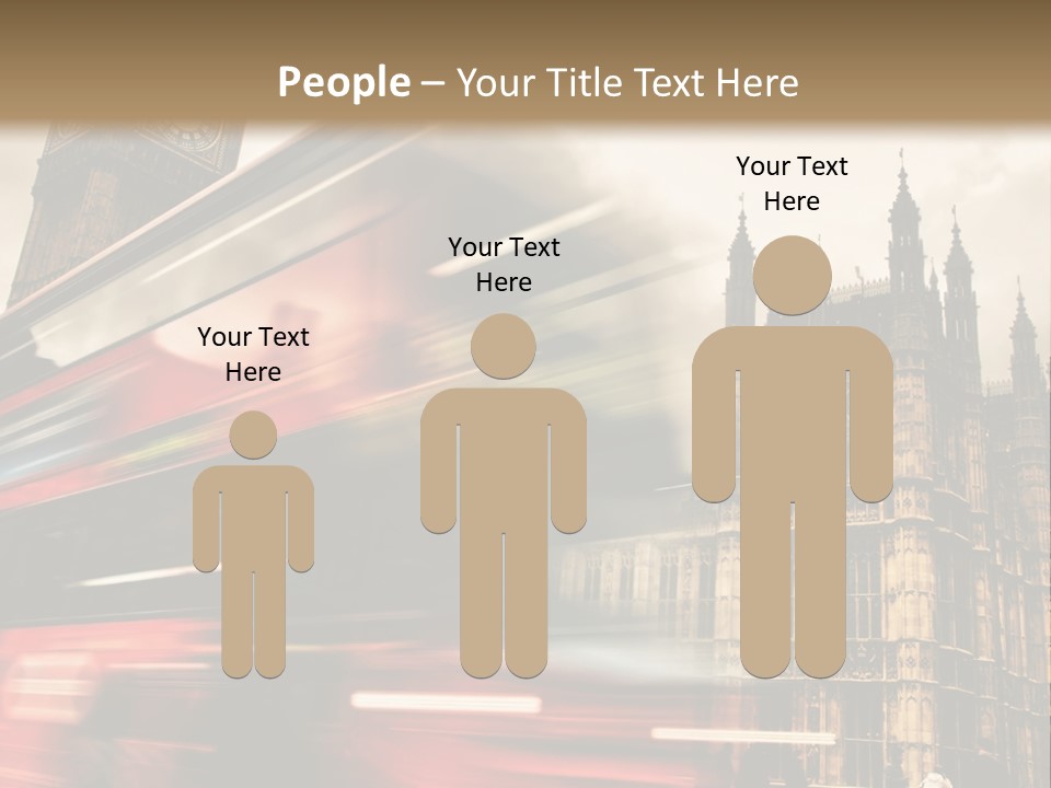 A Red Double Decker Bus Driving Down A Street PowerPoint Template