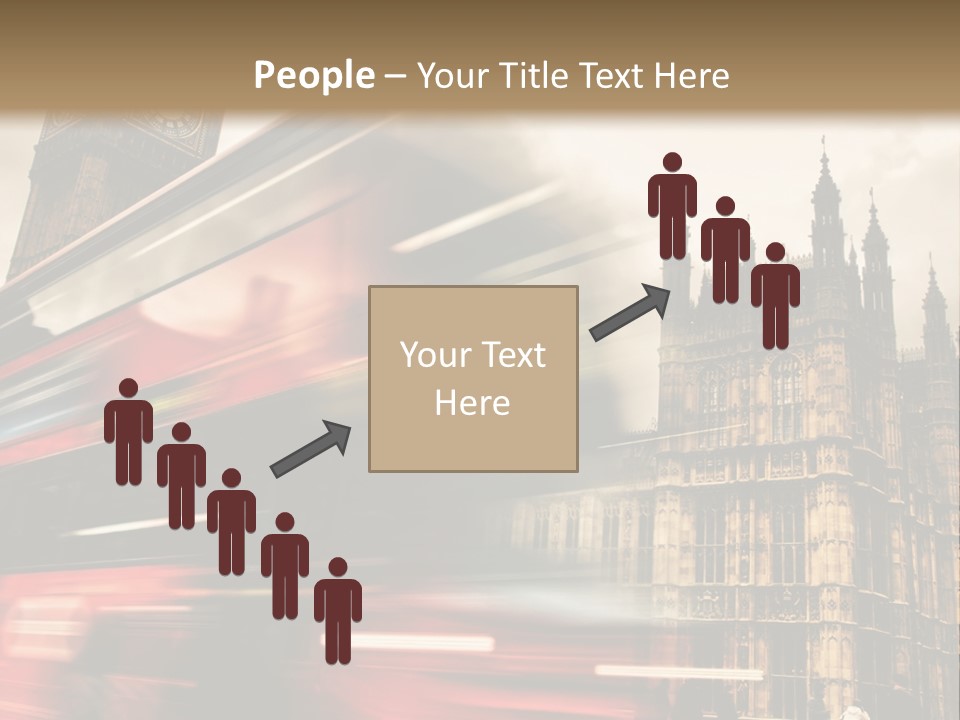 A Red Double Decker Bus Driving Down A Street PowerPoint Template