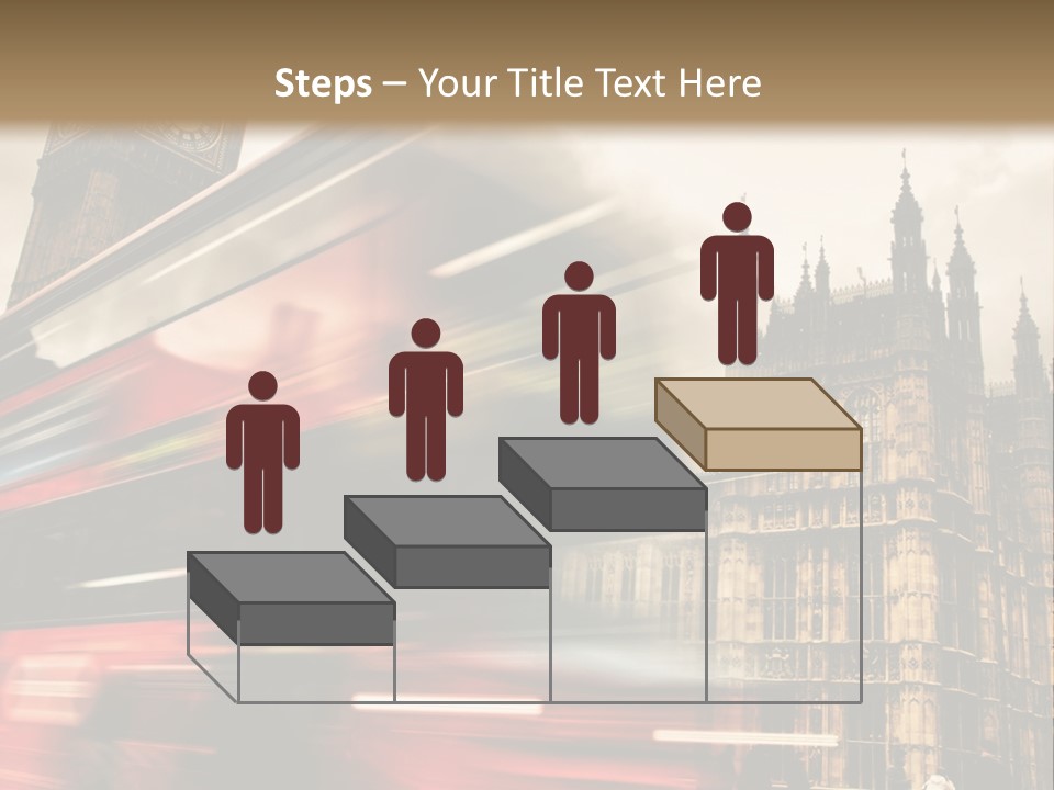 A Red Double Decker Bus Driving Down A Street PowerPoint Template