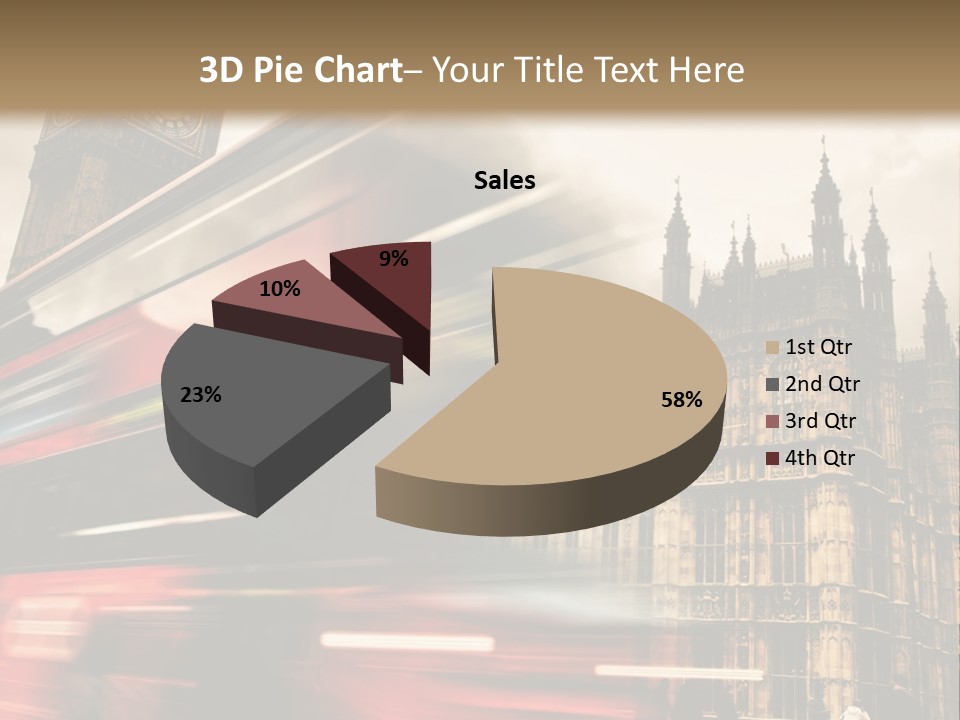 A Red Double Decker Bus Driving Down A Street PowerPoint Template