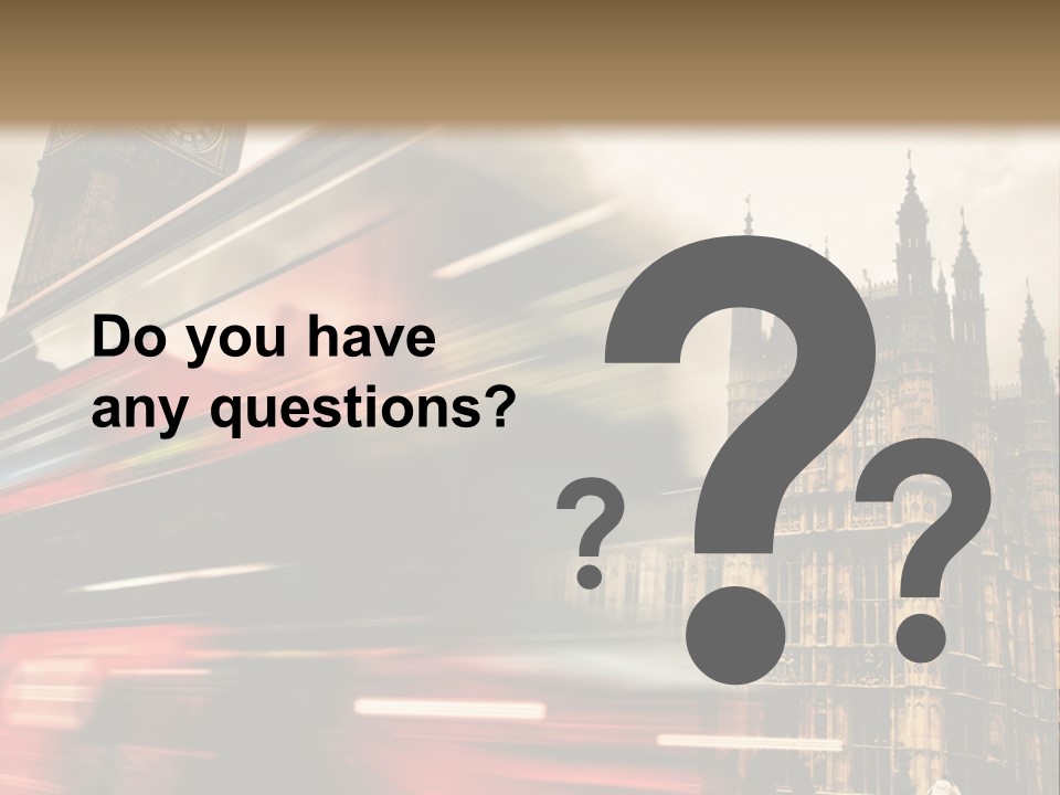 A Red Double Decker Bus Driving Down A Street PowerPoint Template