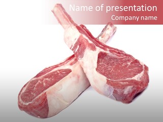 Lamb Chops Raw Food Two PowerPoint Template