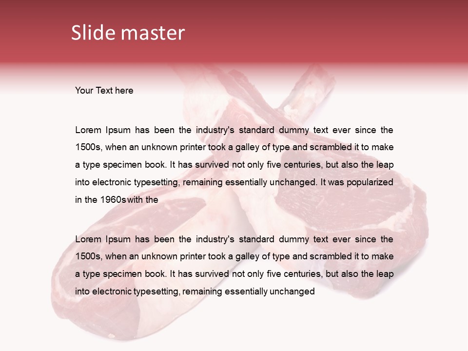 Lamb Chops Raw Food Two PowerPoint Template