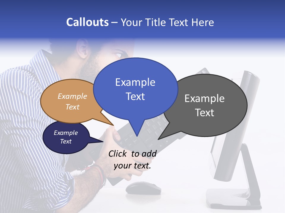 Computer White Horizontal PowerPoint Template