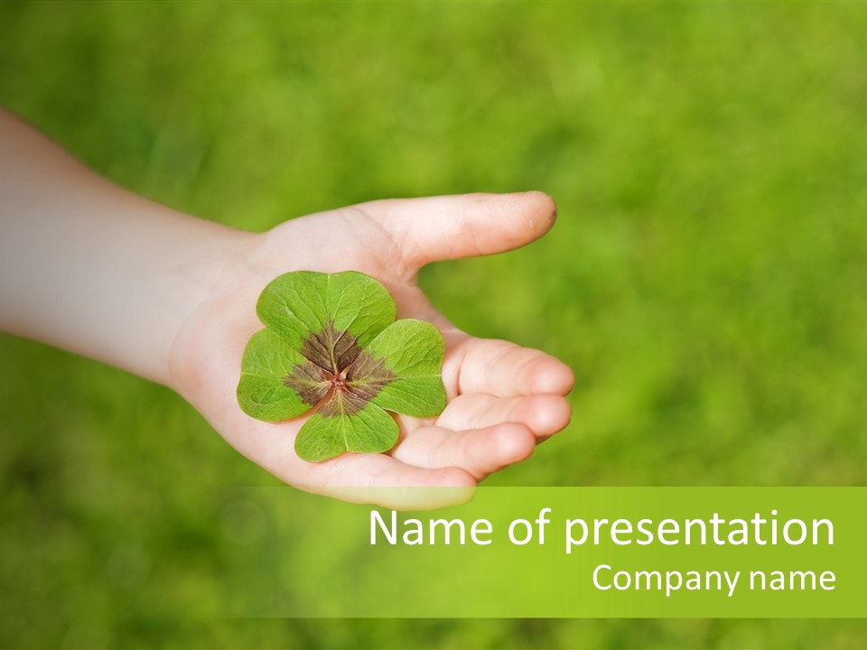 Leaf Grass Hand PowerPoint Template