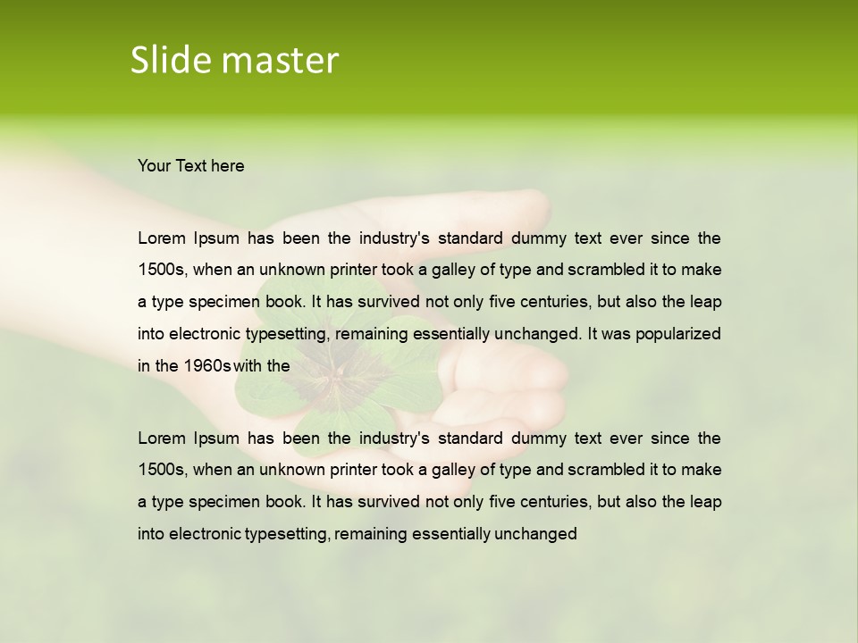 Leaf Grass Hand PowerPoint Template