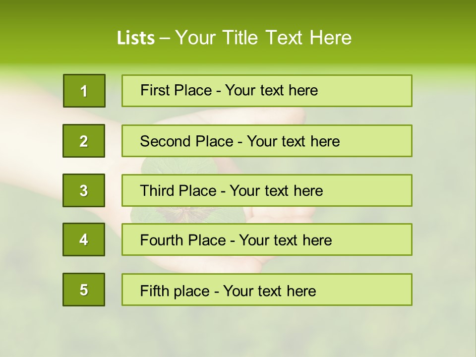 Leaf Grass Hand PowerPoint Template