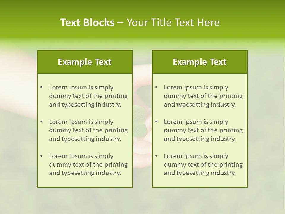Leaf Grass Hand PowerPoint Template