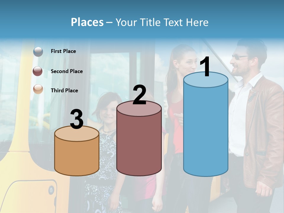 Commute Male Bus Station PowerPoint Template