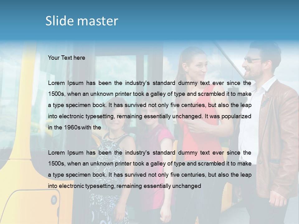 Commute Male Bus Station PowerPoint Template