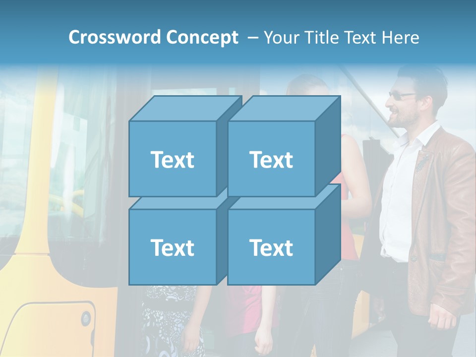 Commute Male Bus Station PowerPoint Template