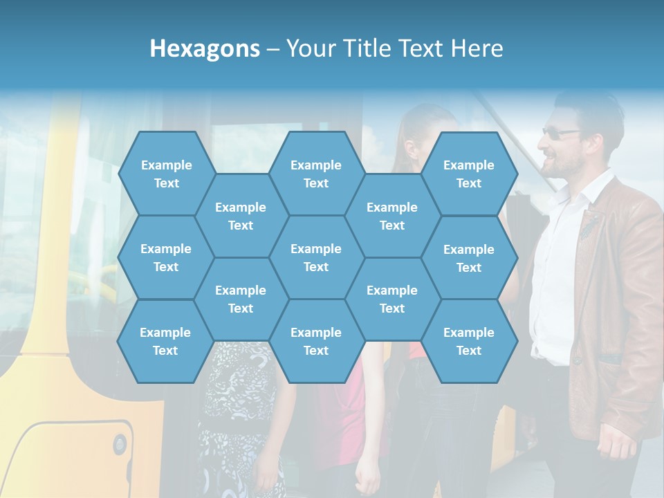 Commute Male Bus Station PowerPoint Template