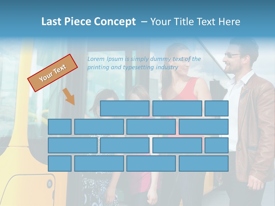 Commute Male Bus Station PowerPoint Template