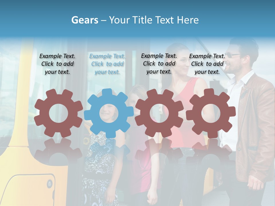 Commute Male Bus Station PowerPoint Template