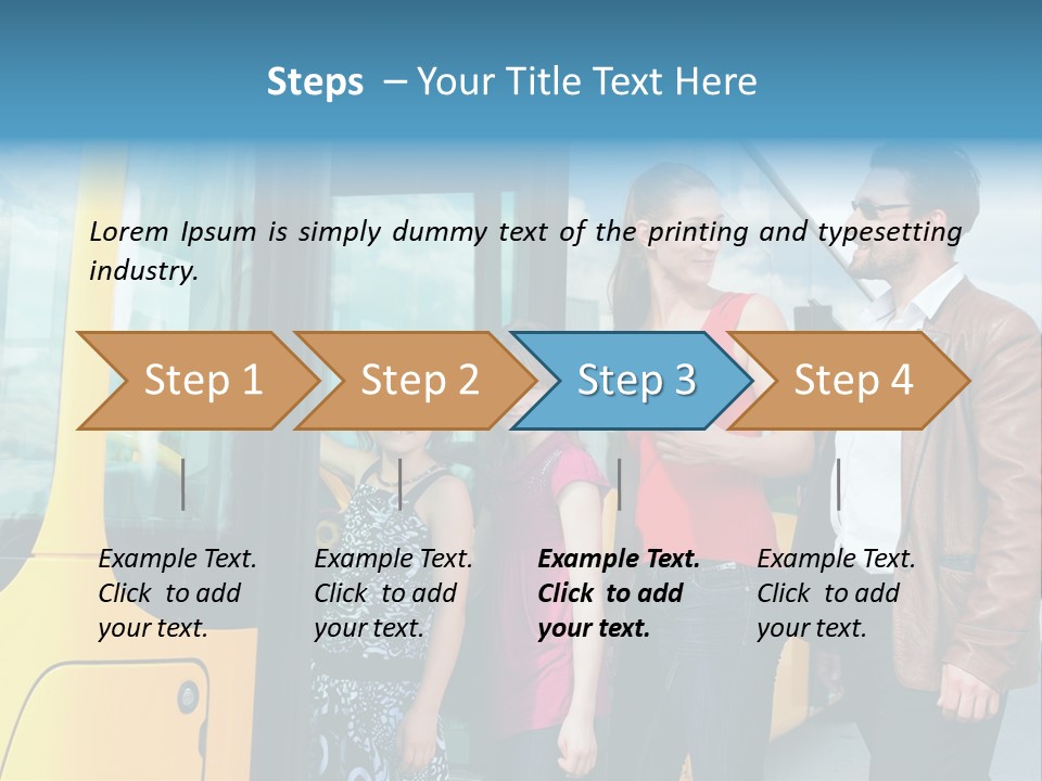 Commute Male Bus Station PowerPoint Template