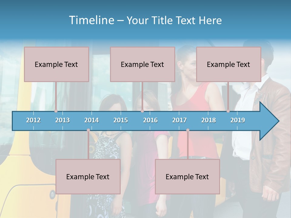Commute Male Bus Station PowerPoint Template