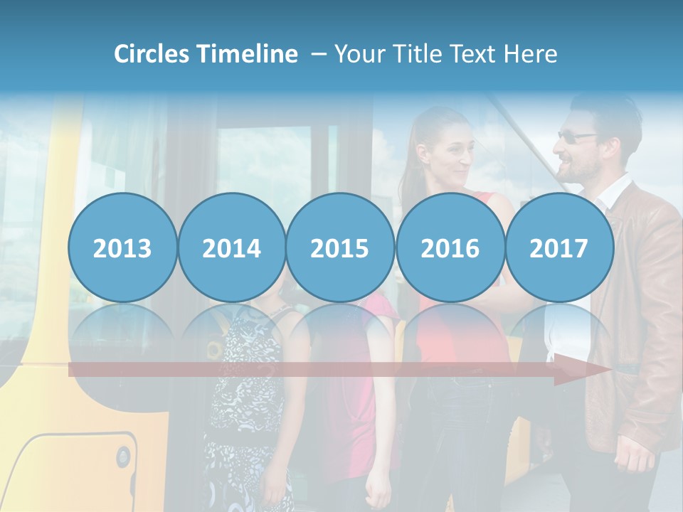 Commute Male Bus Station PowerPoint Template