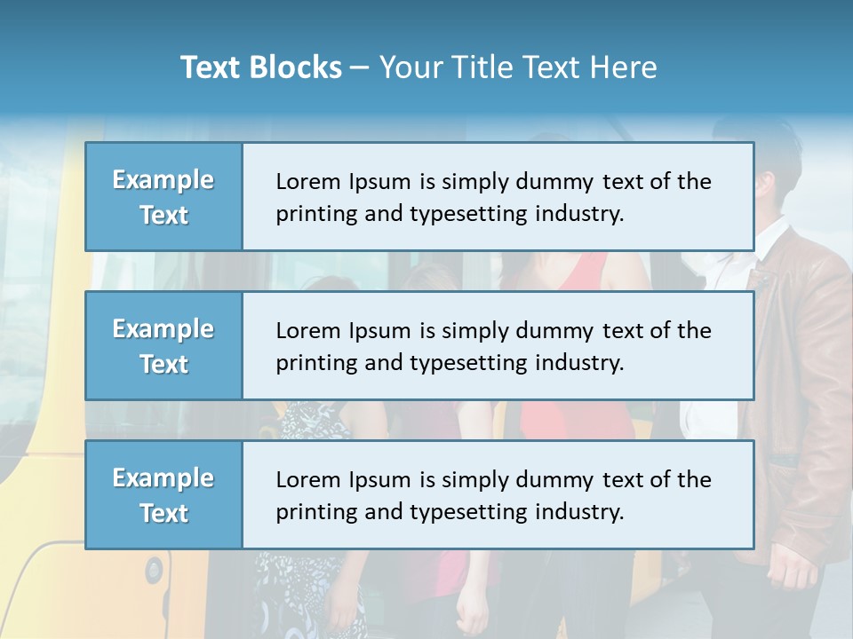Commute Male Bus Station PowerPoint Template