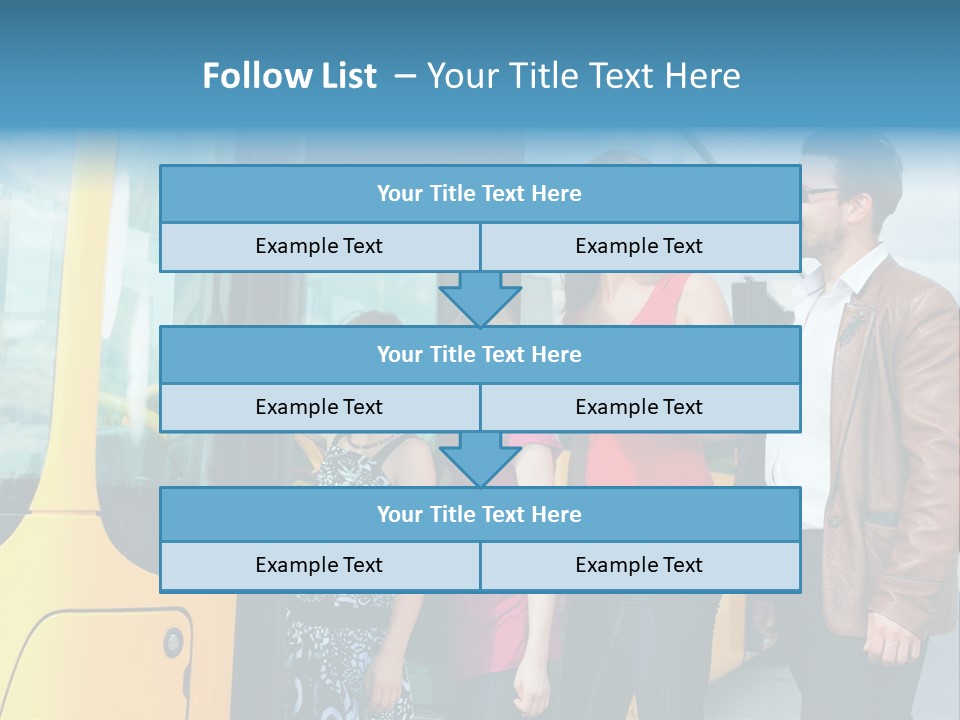 Commute Male Bus Station PowerPoint Template