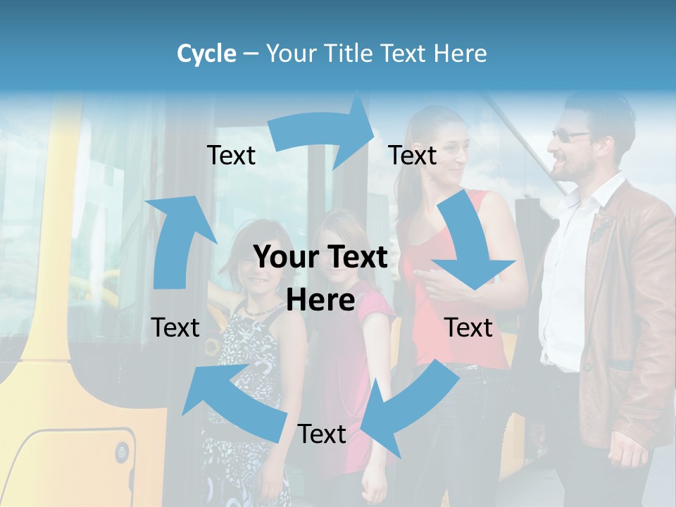 Commute Male Bus Station PowerPoint Template