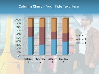 Commute Male Bus Station PowerPoint Template