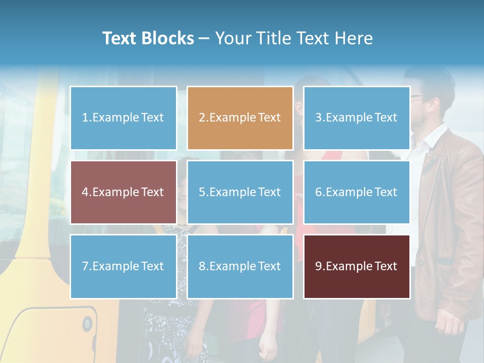 Commute Male Bus Station PowerPoint Template