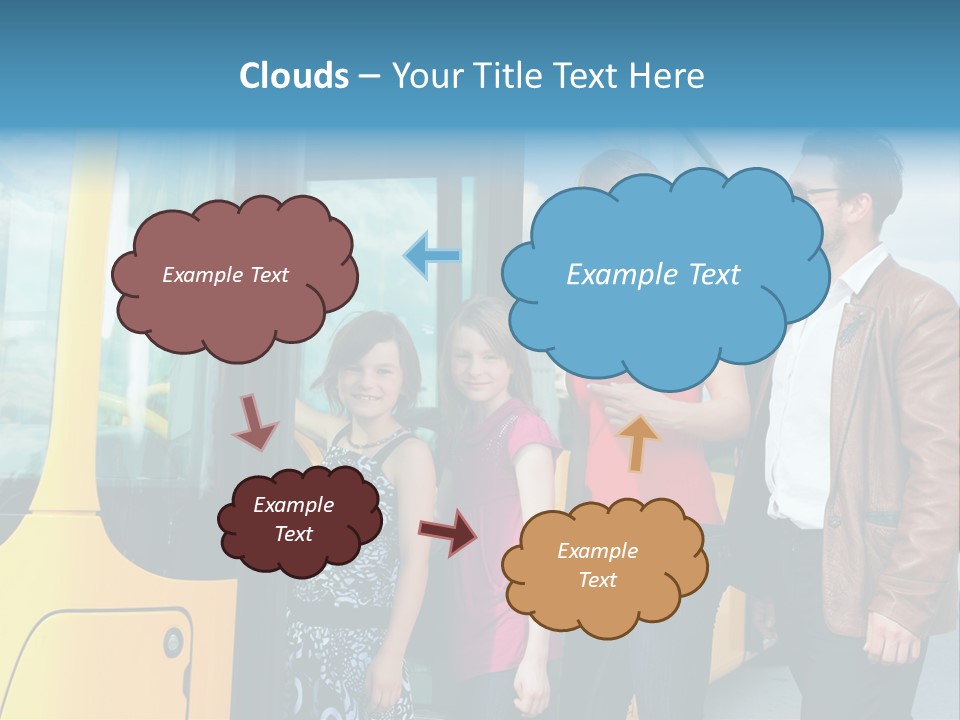 Commute Male Bus Station PowerPoint Template