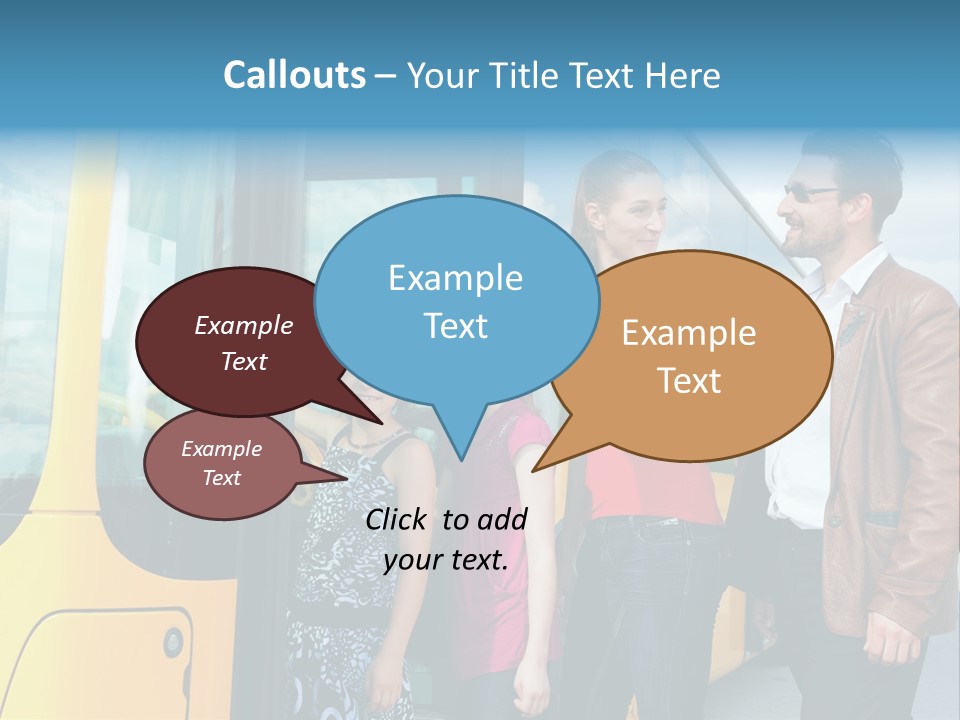 Commute Male Bus Station PowerPoint Template