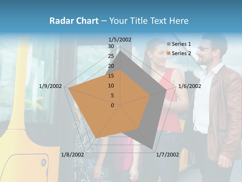 Commute Male Bus Station PowerPoint Template
