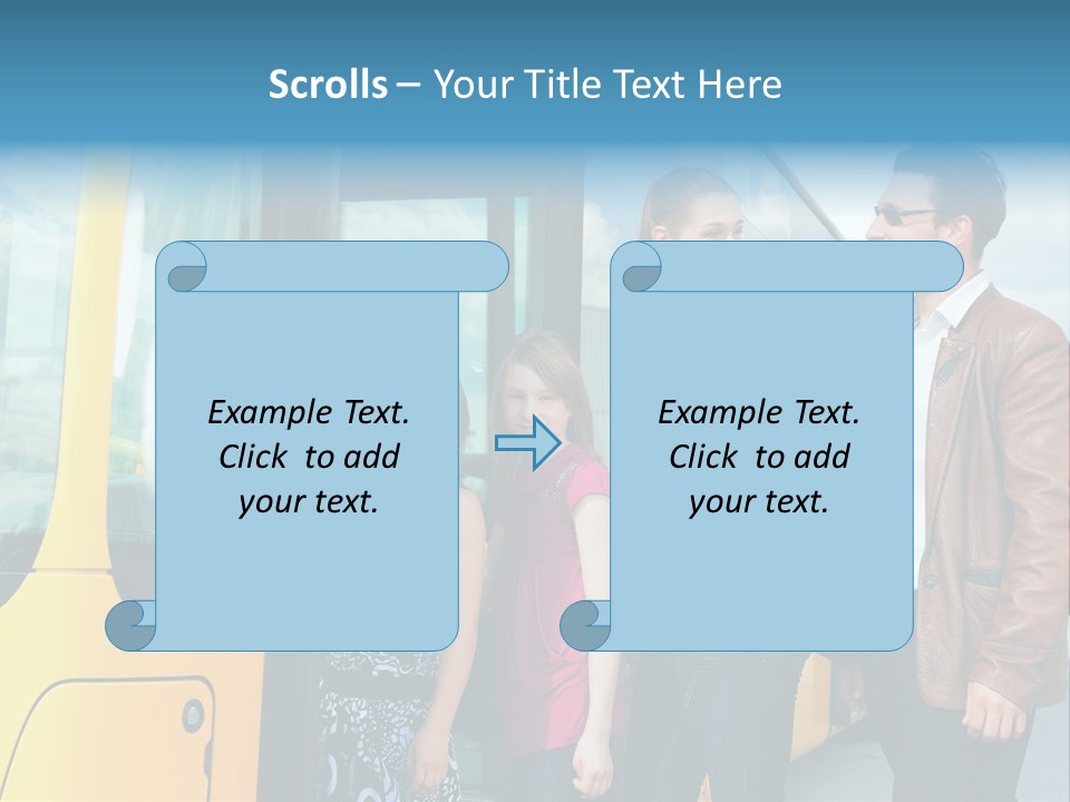 Commute Male Bus Station PowerPoint Template