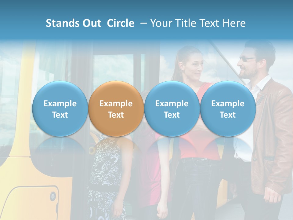 Commute Male Bus Station PowerPoint Template