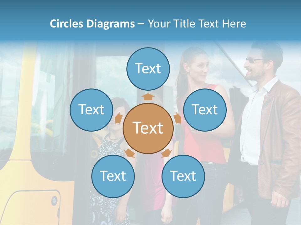 Commute Male Bus Station PowerPoint Template