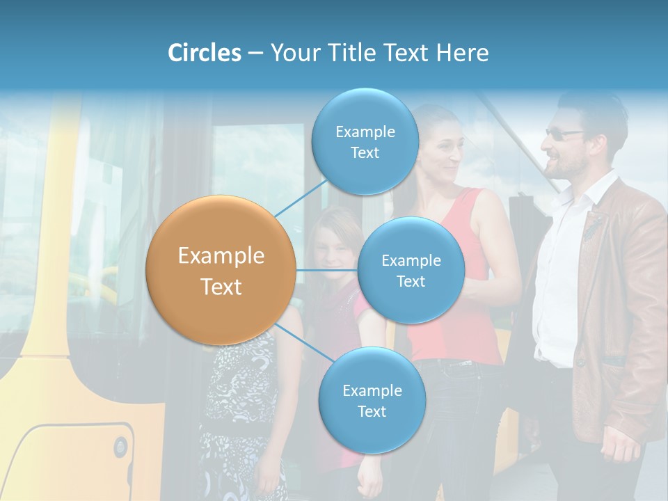 Commute Male Bus Station PowerPoint Template