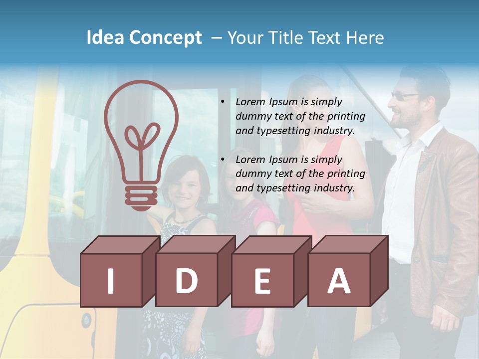 Commute Male Bus Station PowerPoint Template