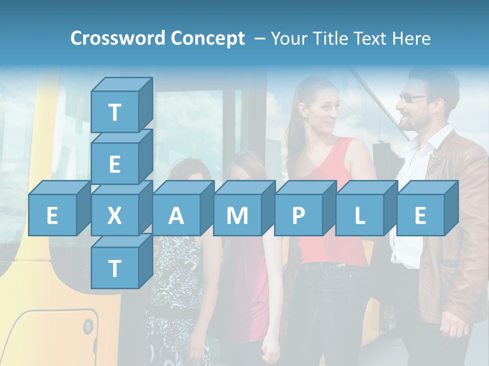 Commute Male Bus Station PowerPoint Template